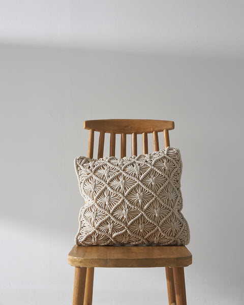 Boho Βαμβακερή Macrame Μαξιλαροθήκη Φιγούρας Luna 40x40cm