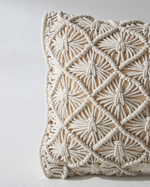 Boho Βαμβακερή Macrame Μαξιλαροθήκη Φιγούρας Luna 40x40cm