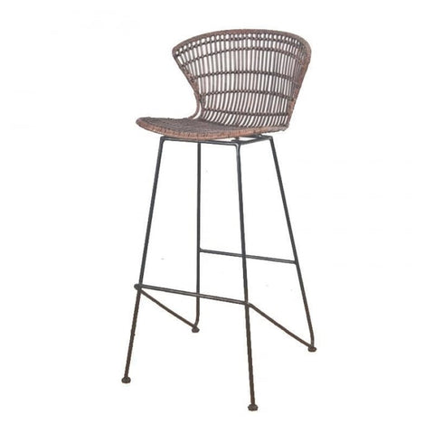 Ψηλό Σκαμπώ από Φυσικό Rattan Estia 50x46x101cm