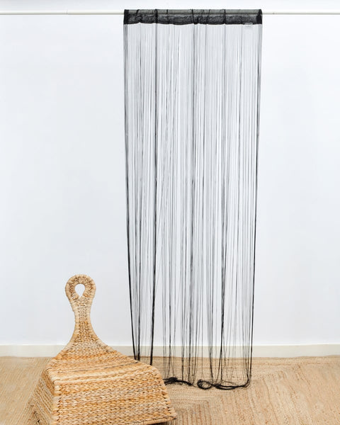Έτοιμη Ραμμένη Κουρτίνα Κρόσσι 100x250cm Macaroni σε 9 Αποχρώσεις-Μαύρο