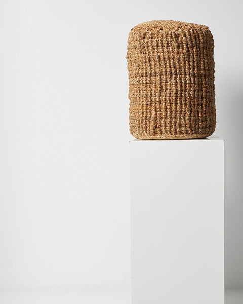 Οικολογικό Boho Πλεκτό Πουφ Γιούτα Modesty 30x30x40cm