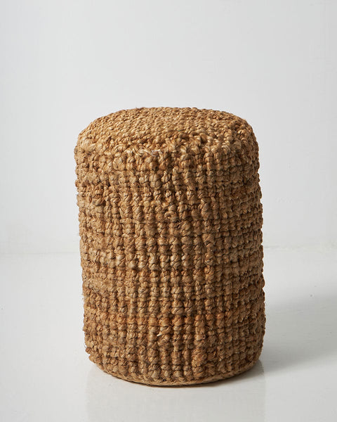 Οικολογικό Boho Πλεκτό Πουφ Γιούτα Modesty 30x30x40cm