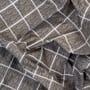Microsilk Κομποζέ Εμπριμέ Oxford Ζεύγος Μαξιλαροθήκες Άσπρο-Μαύρο Καρό Nano 50x70+5cm