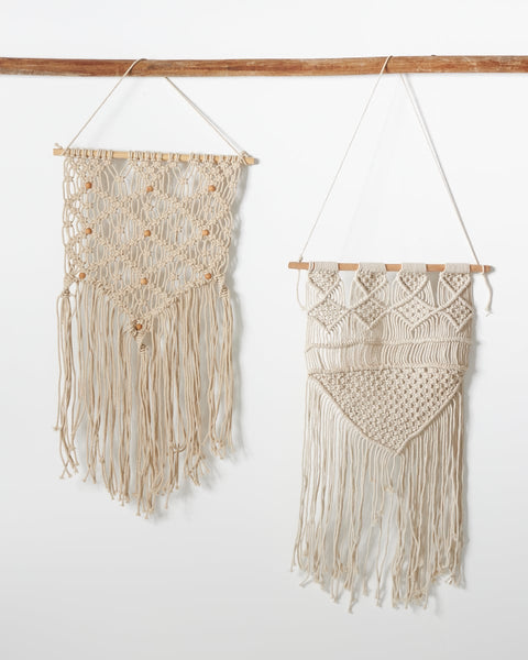 Boho Διακοσμητικό Τοίχου Macrame με Κρόσσια Navi 40x70cm
