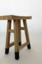 Σκαμπώ Teak με Μαύρα Πόδια New Antik 42x25x54cm