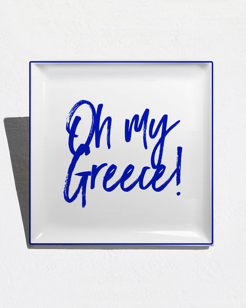 Πιάτο Λευκή Πορσελάνη Oh my Greece! Tomy K 21x21cm