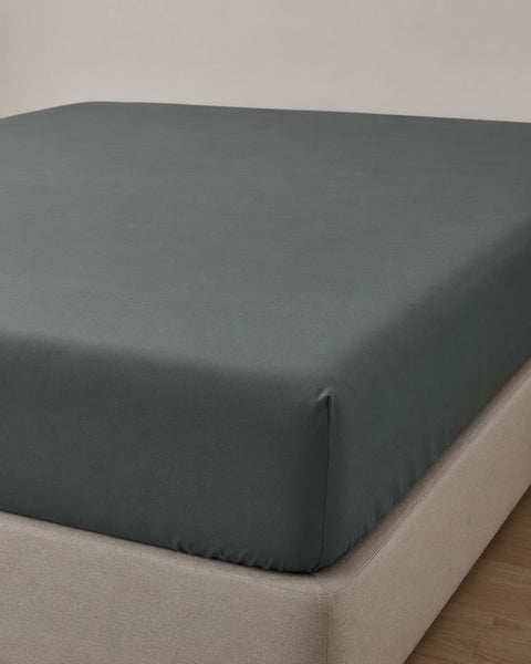 Microsilk Μονόχρωμο Σεντόνι με Λάστιχο Oscar 6 Αποχρώσεις-Ανθρακί-Υπέρδιπλη