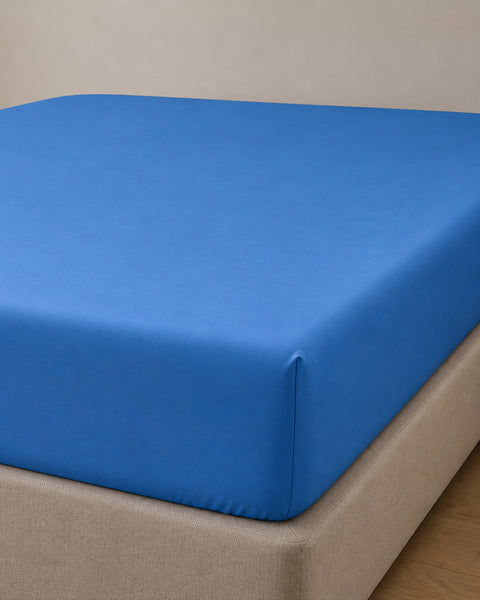 Microsilk Μονόχρωμο Σεντόνι με Λάστιχο Oscar 6 Αποχρώσεις-Μπλε-Διπλή