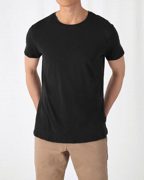 Unisex Βαμβακερό T-Shirt με Λαιμόκοψη Basic Line 4 Αποχρώσεις-Μαύρο-Medium