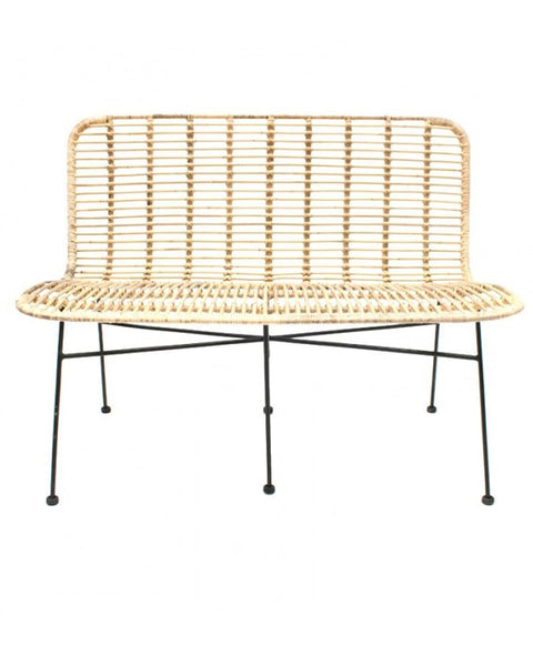 Διθέσιος Καναπές απο Φυσικό Rattan Pilar 66x110x85cm