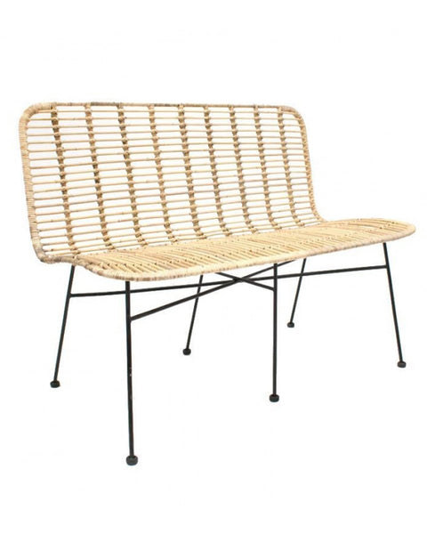 Διθέσιος Καναπές απο Φυσικό Rattan Pilar 66x110x85cm