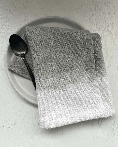 Βαμβακερό Ποτηρόπανο με Φάσα Pluton 36x55cm-Εκρού Γκρι