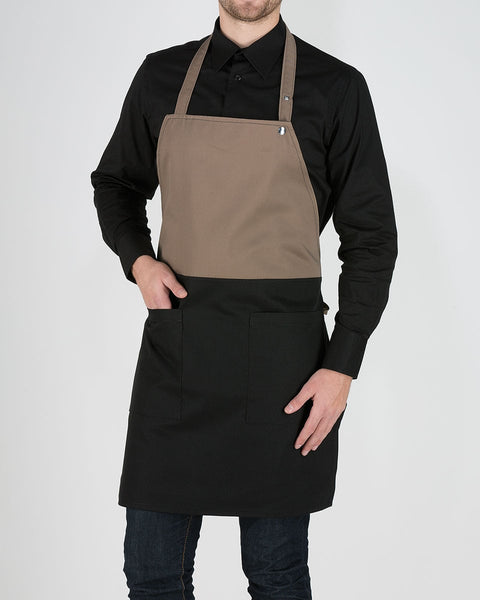 Unisex Δίχρωμη Ολόσωμη Ποδιά Μπούστο Cuisine σε 3 Αποχρώσεις