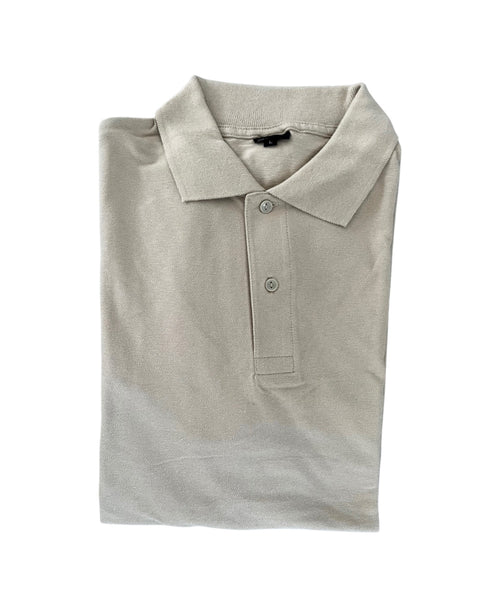 Unisex Βαμβακερή Κοντομάνικη Μπλούζα Polo Basic Line 5 Αποχρώσεις-Μπεζ-Large