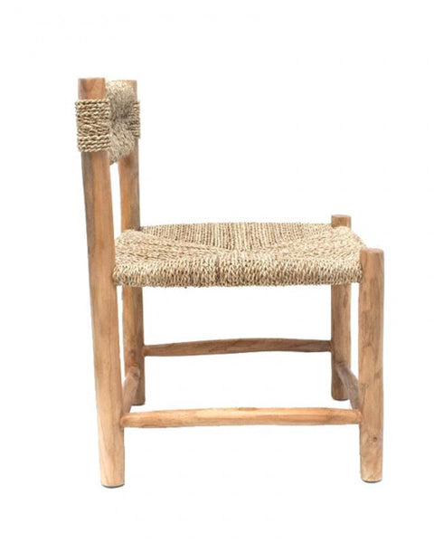 Πολυθρόνα Από Ξύλο Teak Πλεκτή με Κορδόνι Bali 60x60x80cm