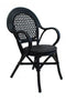 Πλεκτή Πολυθρόνα από Φυσικό Rattan &amp; Bamboo Joyce 57x58.5x93.5cm-Μαύρο
