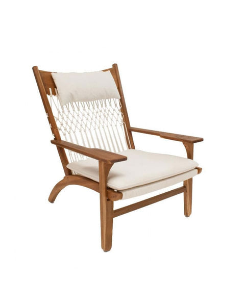 Lounge Πολυθρόνα από Ξύλο Teak Batra 40/90x76x65cm