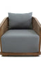Πολυθρόνα με Μαξιλάρι Από Ξύλο Teak Grade B & Κορδόνι Alexandra 74x85x75cm