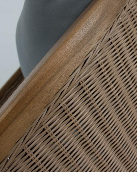 Πολυθρόνα με Μαξιλάρι Από Ξύλο Teak Grade B & Κορδόνι Alexandra 74x85x75cm