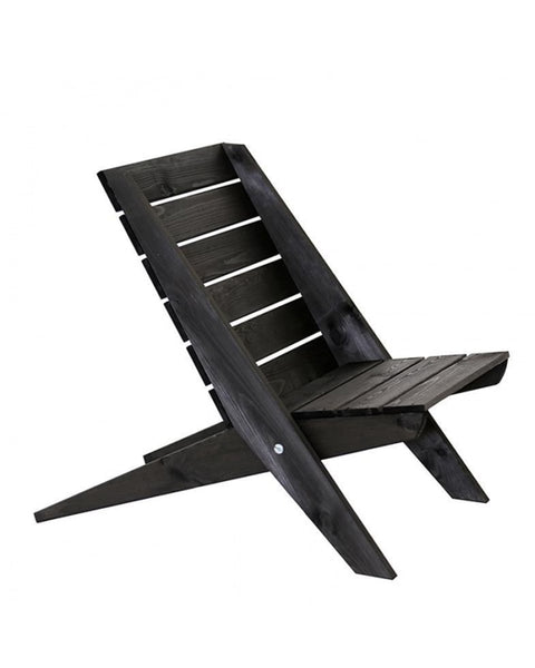 Lounge Μαύρη Ξύλινη Πολυθρόνα Forro 60.5x60.5x75cm
