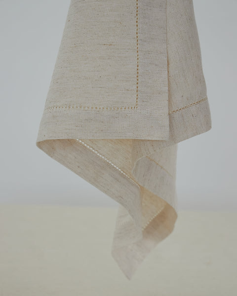 Μονόχρωμη Πετσέτα Φαγητού με Αζούρ Sintra 53x53cm-Natural