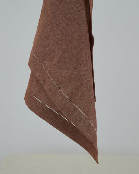 Μονόχρωμη Πετσέτα Φαγητού με Αζούρ Sintra 53x53cm-Terracotta