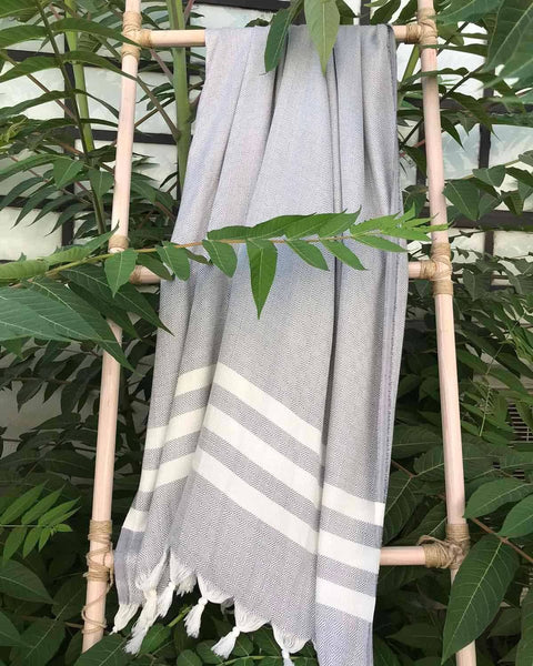 Παρεό Πασμίνα Από Bamboo Sirin 85x180cm-Γκρι