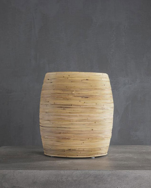 Σκαμπώ Χαμηλό από Φυσικό Rattan & Bamboo Raw 42x42x47cm