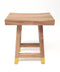 Σκαμπώ Teak με Κίτρινα Πόδια New Antik 42x25x54cm