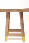 Σκαμπώ Teak με Κίτρινα Πόδια New Antik 42x25x54cm