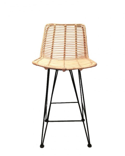 Ψηλό Σκαμπώ απο Φυσικό Rattan Pilar 44x50x65/90cm
