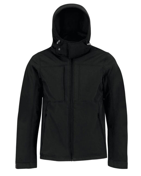 Ανδρικό Αδιάβροχο Μπουφάν Softshell με Κουκούλα σε 4 Αποχρώσεις-Μαύρο-Medium