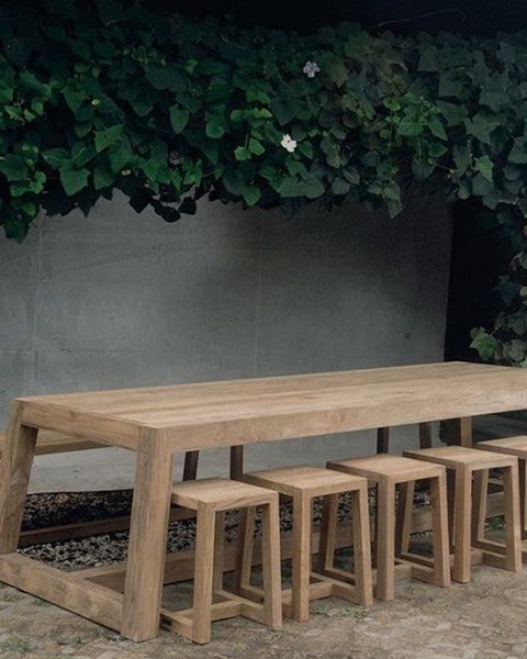 Τραπέζι Φαγητού από Ξύλο Teak Space 90x220x75cm