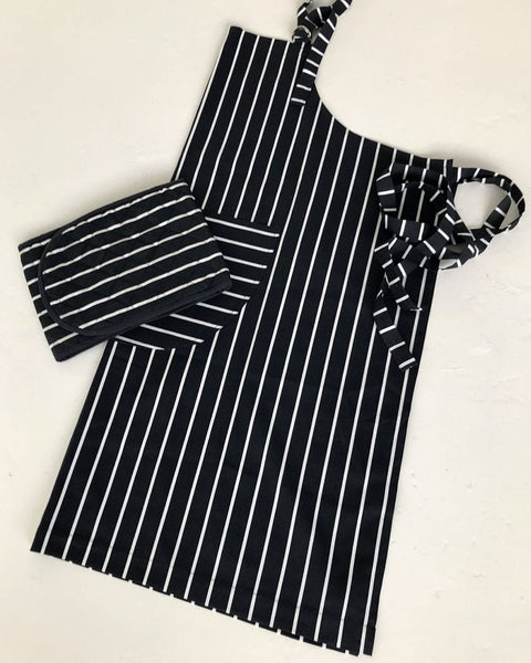 Ριγέ Ολόσωμη Ποδιά Μπούστου Stripes 60x90cm 2 Αποχρώσεις-Μπλε