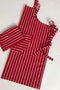 Ριγέ Ολόσωμη Ποδιά Μπούστου Stripes 60x90cm 2 Αποχρώσεις-Κόκκινο