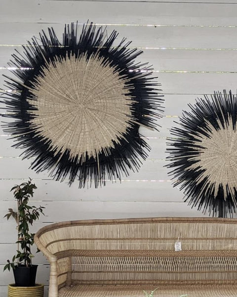 Boho Διακοσμητικό Τοίχου από Φύλλα Φοίνικα Sun Circle σε 2 Διαστάσεις