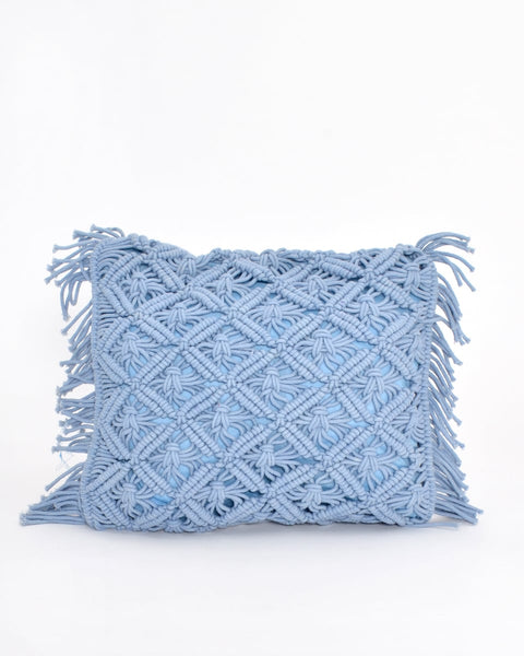 Boho Βαμβακερή Macrame Μαξιλαροθήκη Φιγούρας Tagger σε 8 Αποχρώσεις-Μπλε Raf