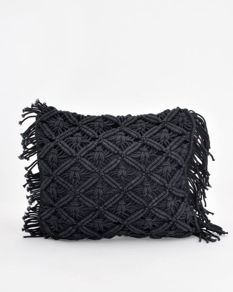 Boho Βαμβακερή Macrame Μαξιλαροθήκη Φιγούρας Tagger σε 8 Αποχρώσεις-Μπλε Σκούρο