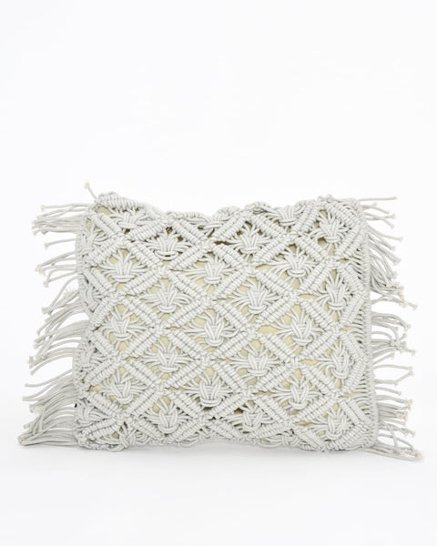Boho Βαμβακερή Macrame Μαξιλαροθήκη Φιγούρας Tagger σε 8 Αποχρώσεις-Γκρι