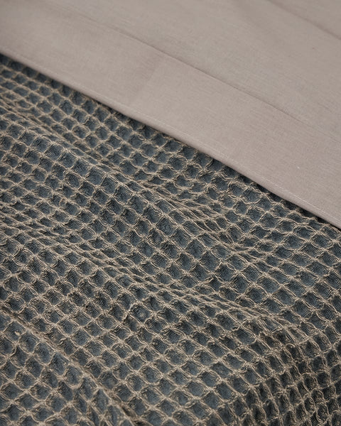 3D Βαμβακερή Stonewashed Μαύρη- Γκρι Κουβέρτα- Ριχτάρι Taline 3 Διαστάσεις