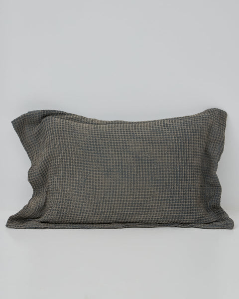 3D Βαμβακερή Stonewashed Μαύρη- Γκρι Oxford Μαξιλαροθήκη Taline