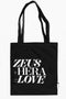 Βαμβακερή Μαύρη Τσάντα Tote Bag Zeus+Hera Tomy K 37x40cm