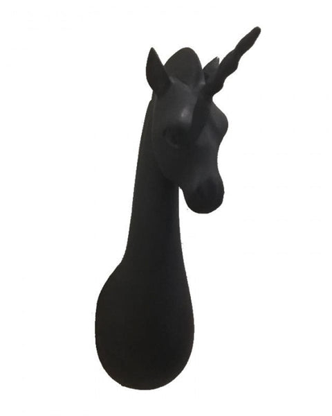 Διακοσμητικό Ξύλινο Άγκιστρο Τοίχου Animal Big Unicorn Υ25cm σε 7 Αποχρώσεις-Μαύρο