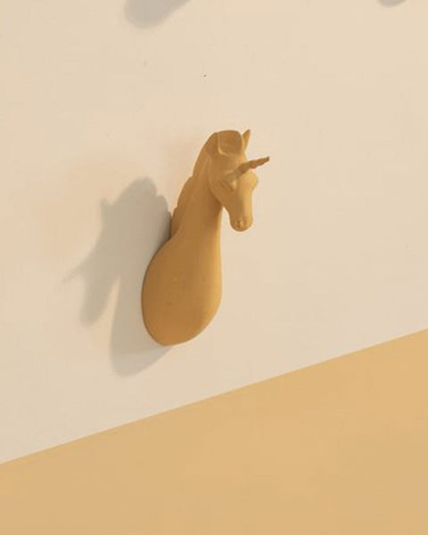 Διακοσμητικό Ξύλινο Άγκιστρο Τοίχου Animal Big Unicorn Υ25cm σε 7 Αποχρώσεις-Μουσταρδί