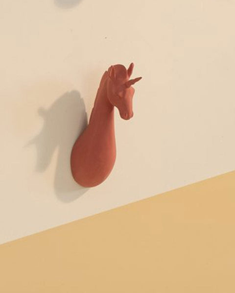 Διακοσμητικό Ξύλινο Άγκιστρο Τοίχου Animal Big Unicorn Υ25cm σε 7 Αποχρώσεις-Terracotta