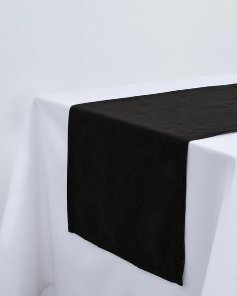 Βελούδινη Τραβέρσα Runner Velvet Suede 9 Αποχρώσεις-Μαύρο