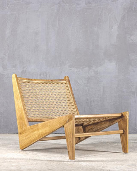Lounge Natural Ξύλινη Πολυθρόνα Vimet 54x69x63cm
