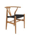 Πολυθρόνα Από Ξύλο Teak με Μαύρο Κάθισμα Agathe 51x55x77cm