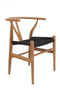 Πολυθρόνα Από Ξύλο Teak με Μαύρο Κάθισμα Agathe 51x55x77cm