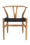 Πολυθρόνα Από Ξύλο Teak με Μαύρο Κάθισμα Agathe 51x55x77cm